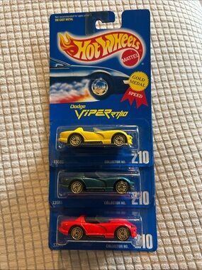 Mattel Hot Wheels Dodge Viper Trio - Yellow, Teal-Green, Red